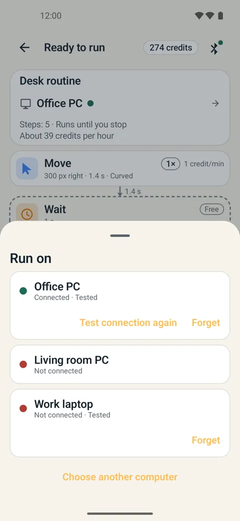 Choosing a computer to connect